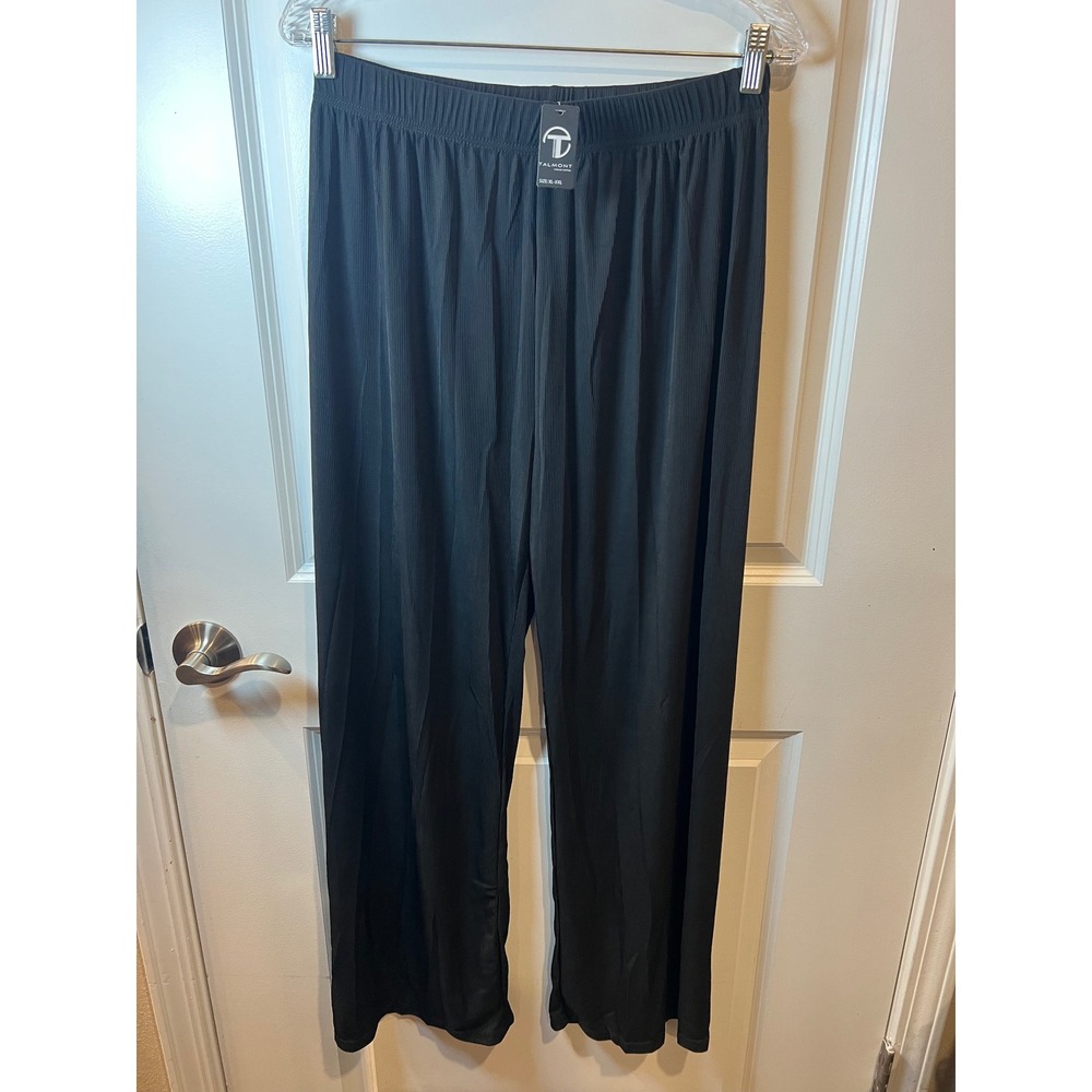Talmont Women Pants Vertical Pleated Black XL-XXL NWT